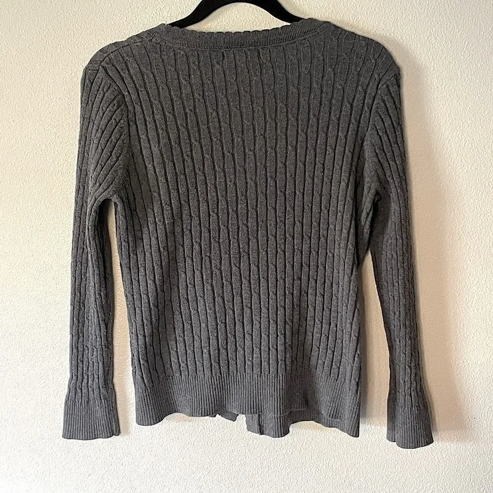 Laura Scott gray button down sweater. Size large petite.